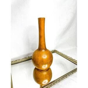 Royal Haggar Vintage 10 inch Orange Ceramic Vase. Faux Wood Look